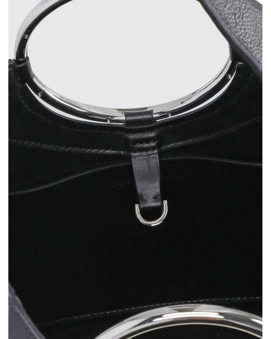 Coperni Gray Calf Leather Hobo Bag With Rigid Metal Handle