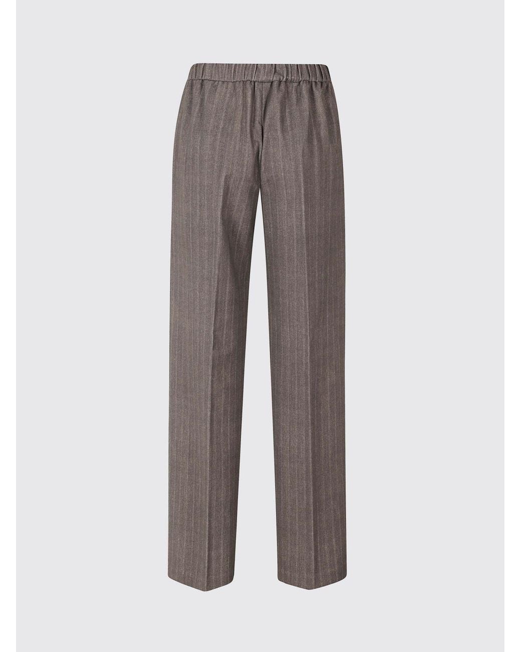 Circolo 1901 Brown Pinstriped Palazzo Trousers