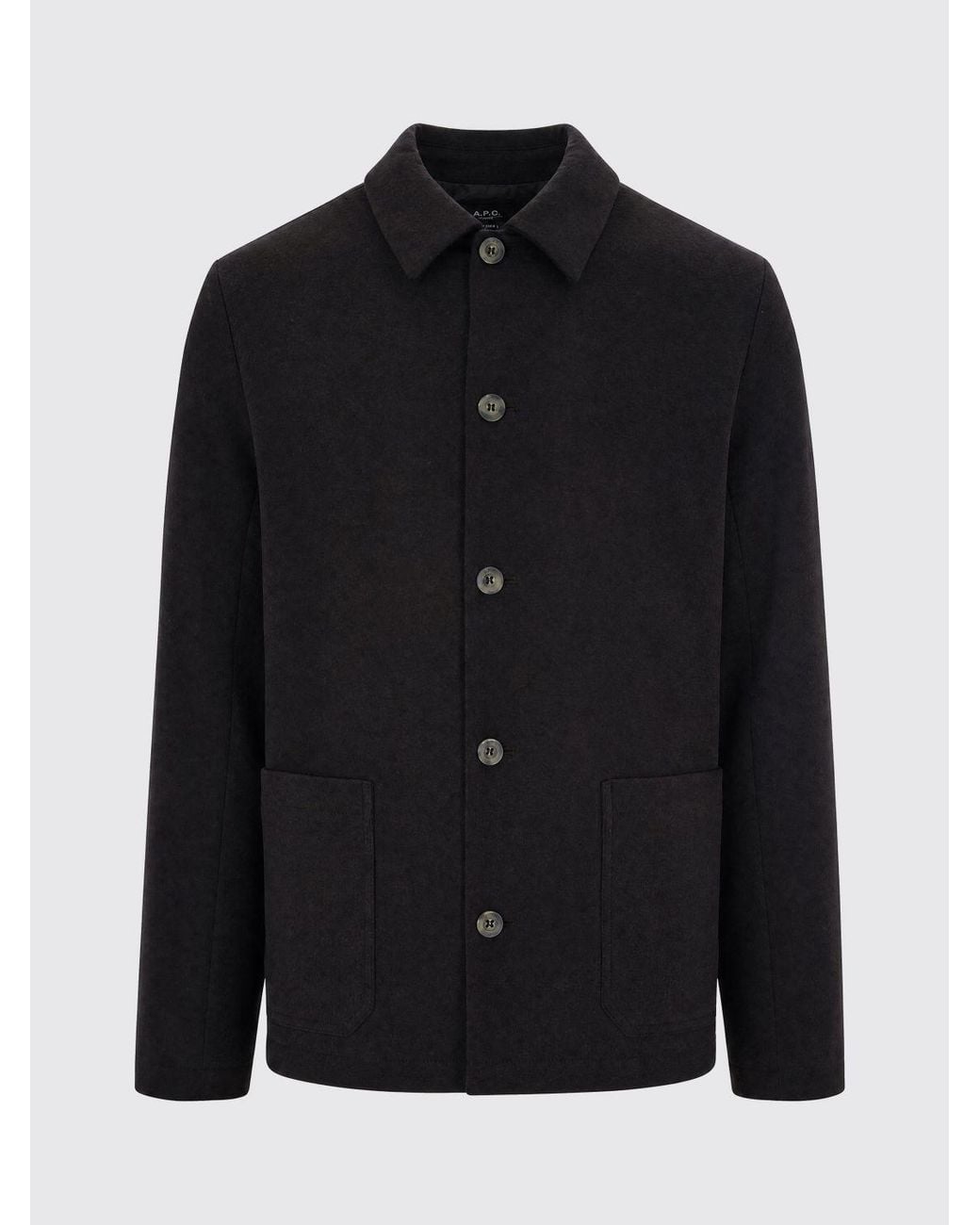 A.P.C. Blue Single-Breasted Short Coat With Classic Collar And Patch Pockets for men