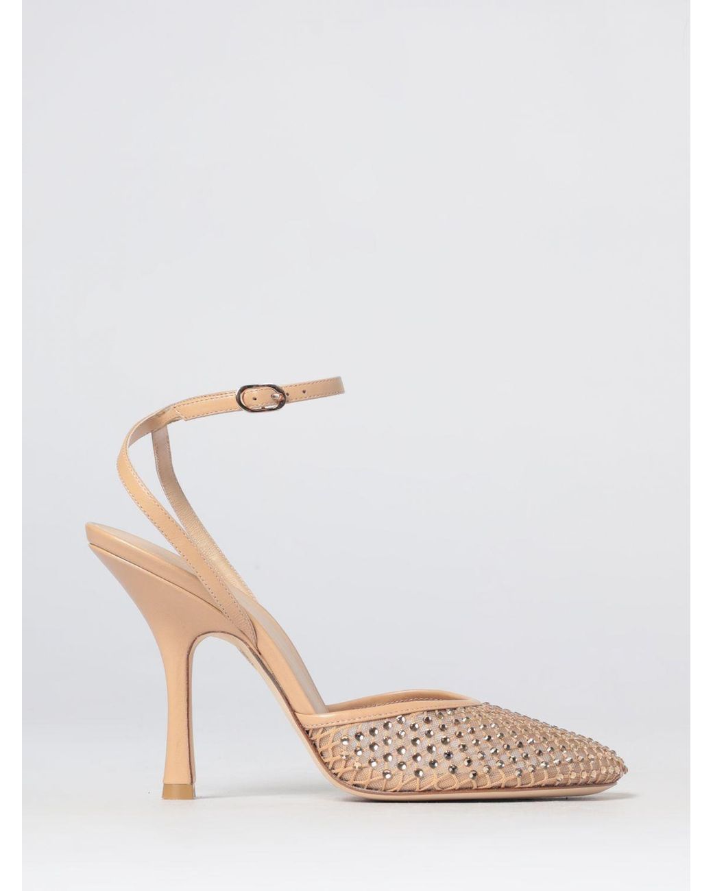 Stuart Weitzman Metallic Mesh Pumps With Rhinestones And Stiletto Heel