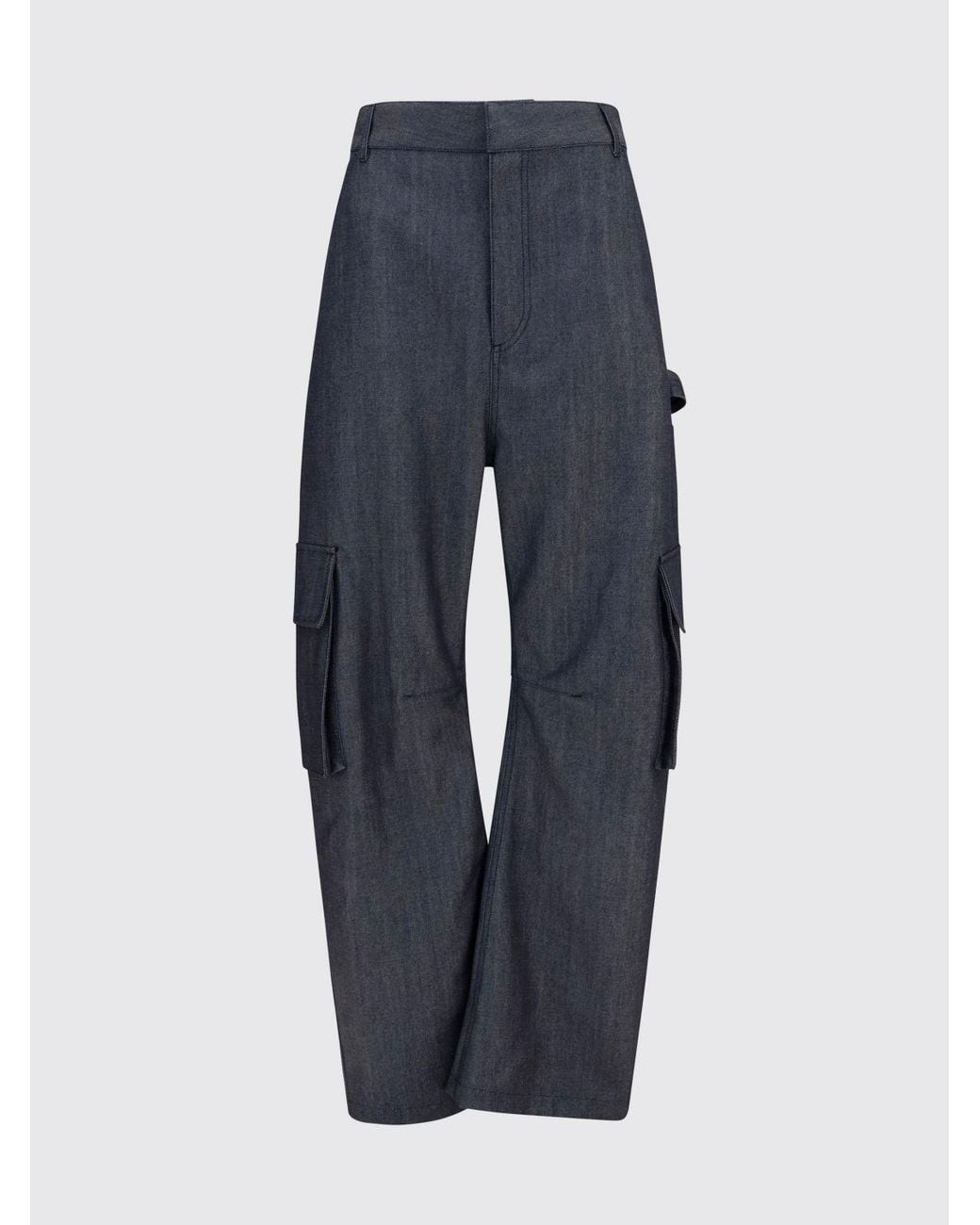Balenciaga Blue High-Waisted Wide-Leg Cargo Trousers