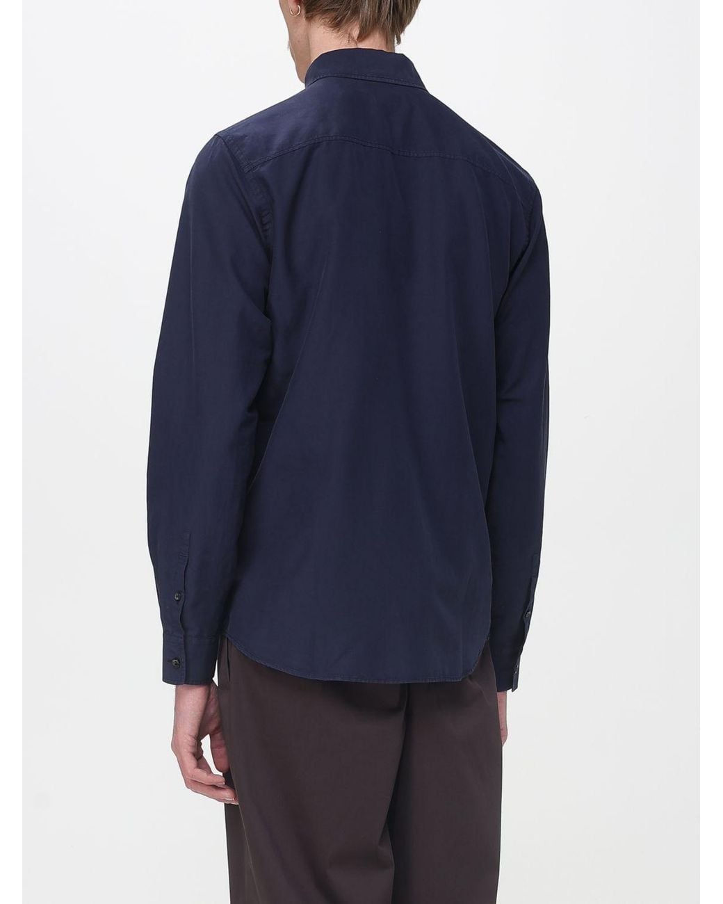 Agnona Blue Classic Cotton And Silk Blend Shirt for men