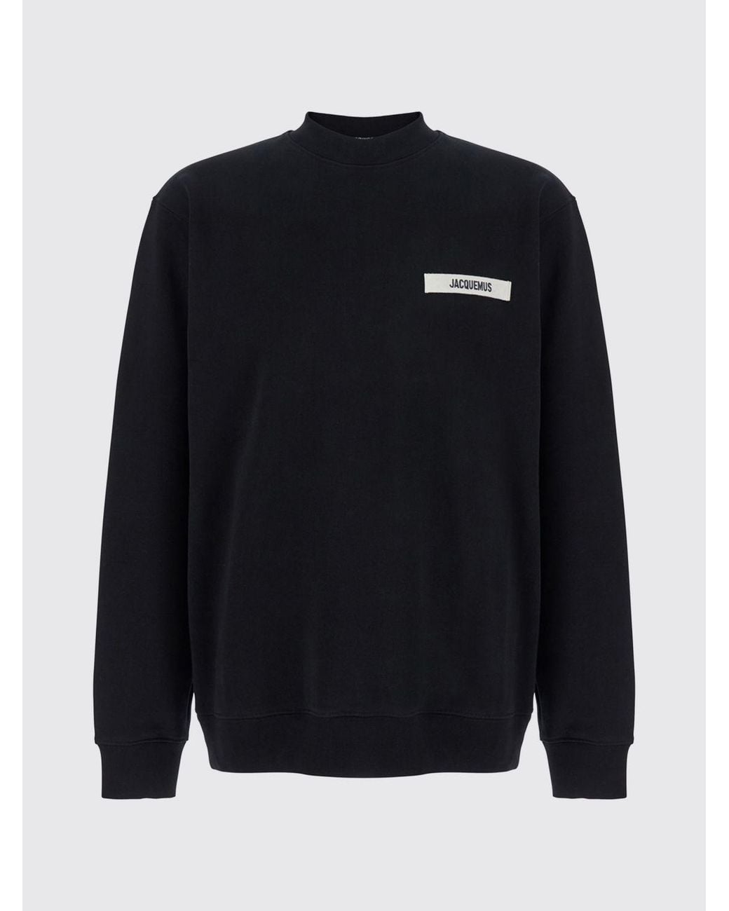Jacquemus Blue Pure Cotton Crewneck Sweatshirt With Applied Contrast Logo for men