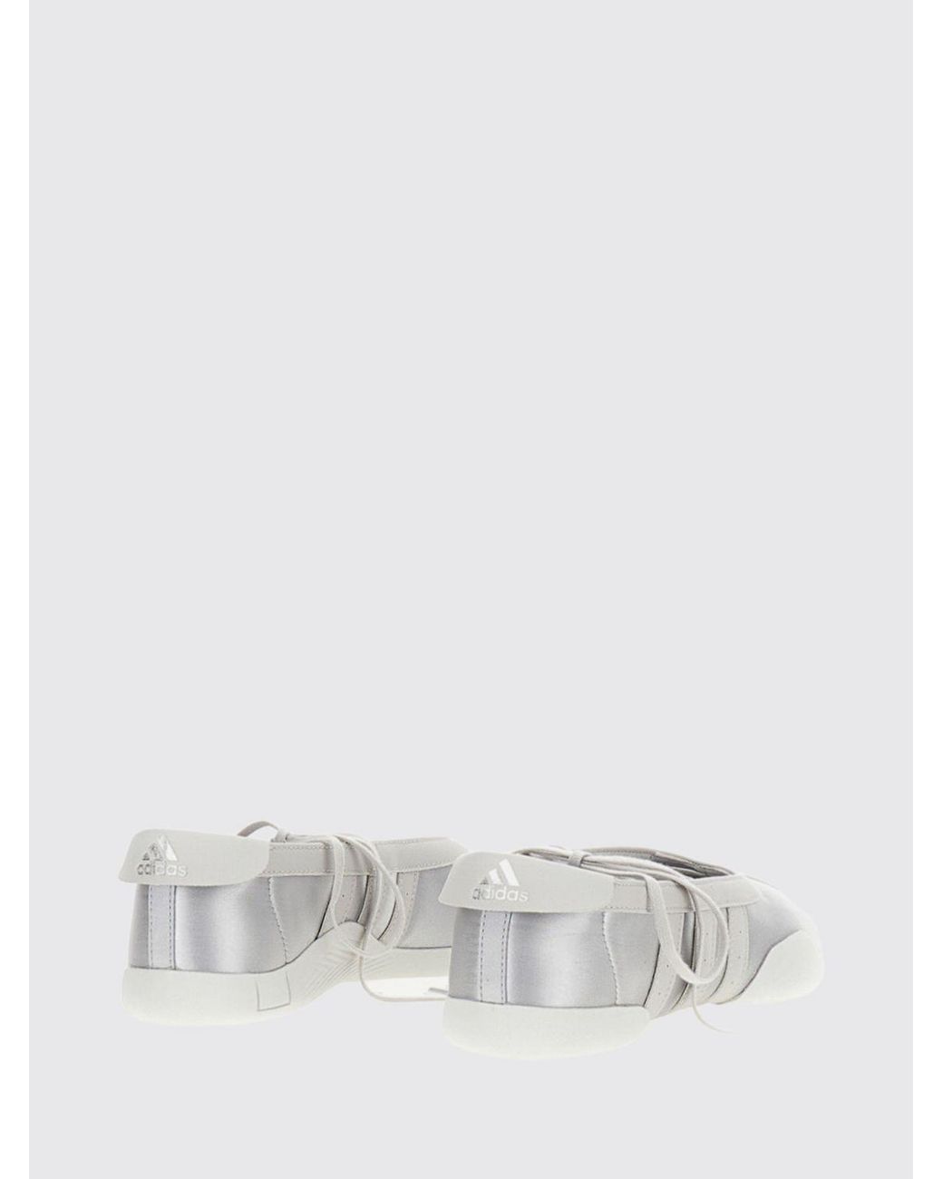 Adidas Originals White Taekwondo Mei Satin Ballet Flats With Tie-Up Ribbons And 3-Stripes Logo