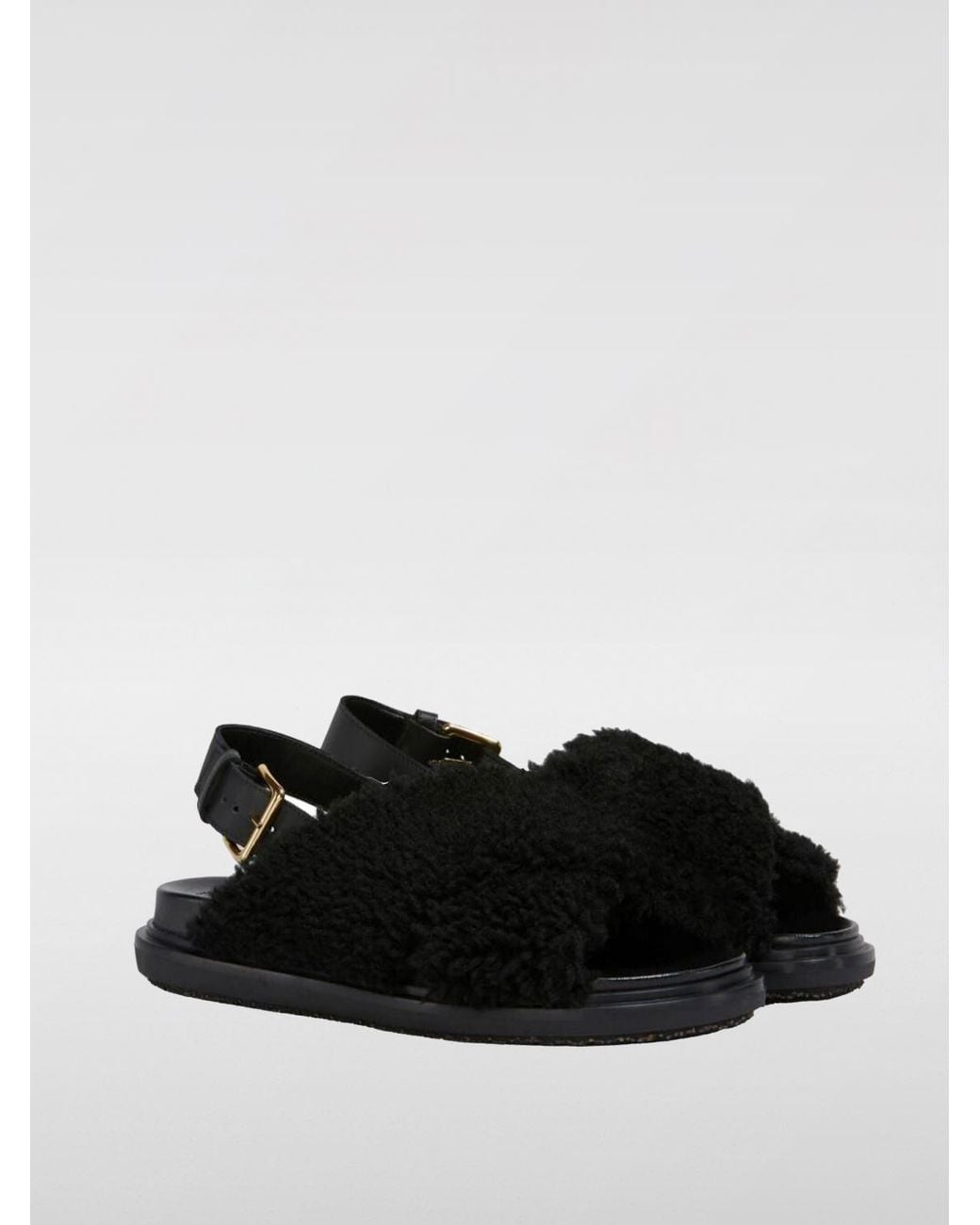 Marni Black Flat Sandals