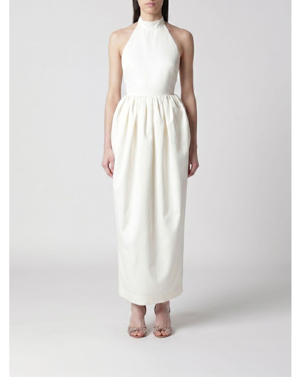 ROTATE BIRGER CHRISTENSEN White Crêpe Long Dress