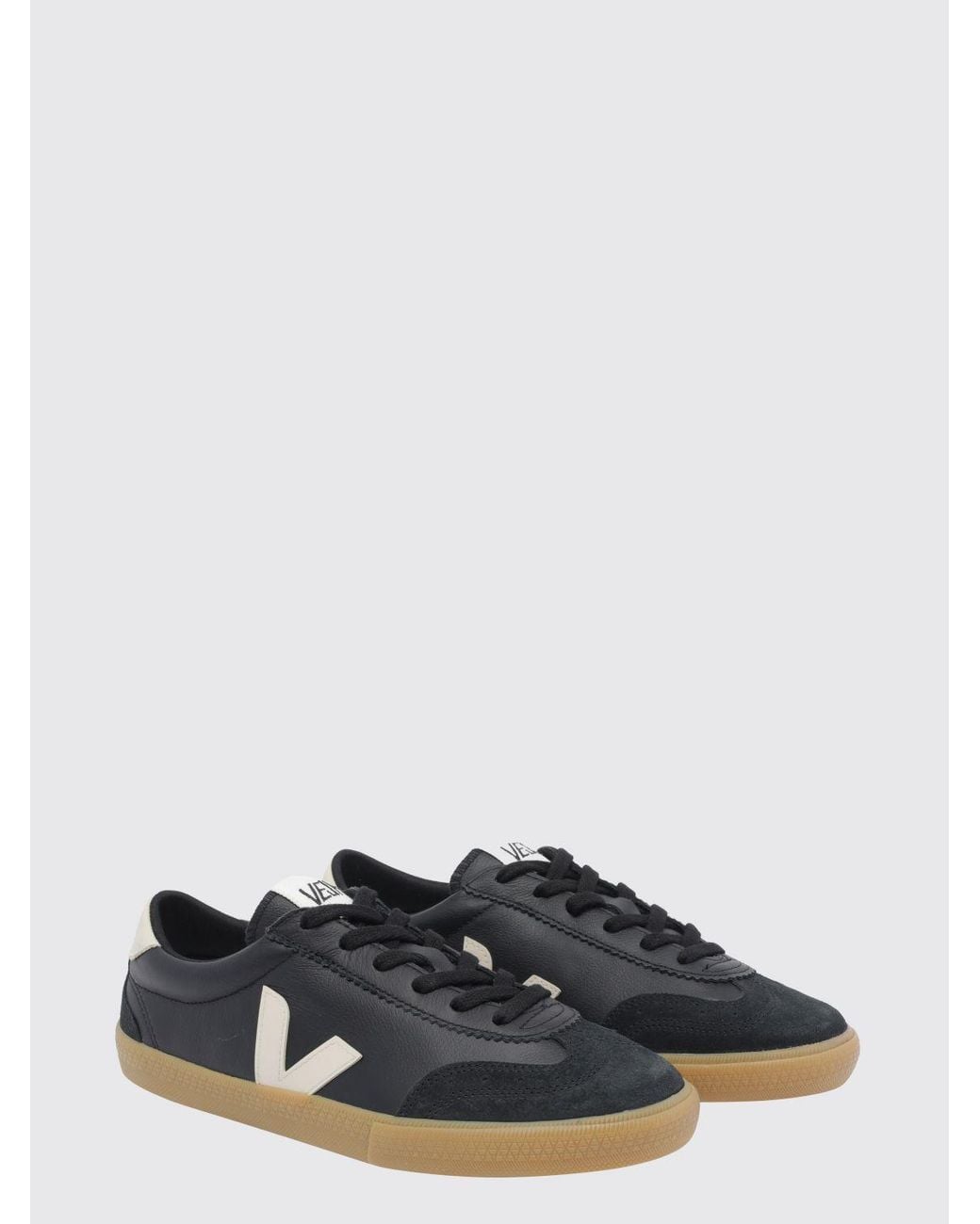 Veja White Volley O.T. Leather Low-Top Sneakers With Contrast Logo for men