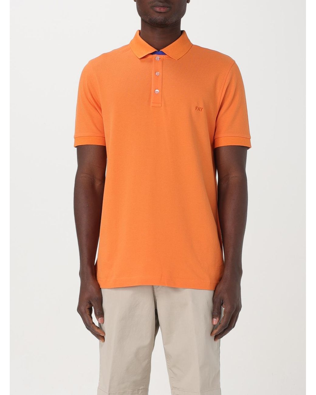 Fay Orange Polo Shirts for men