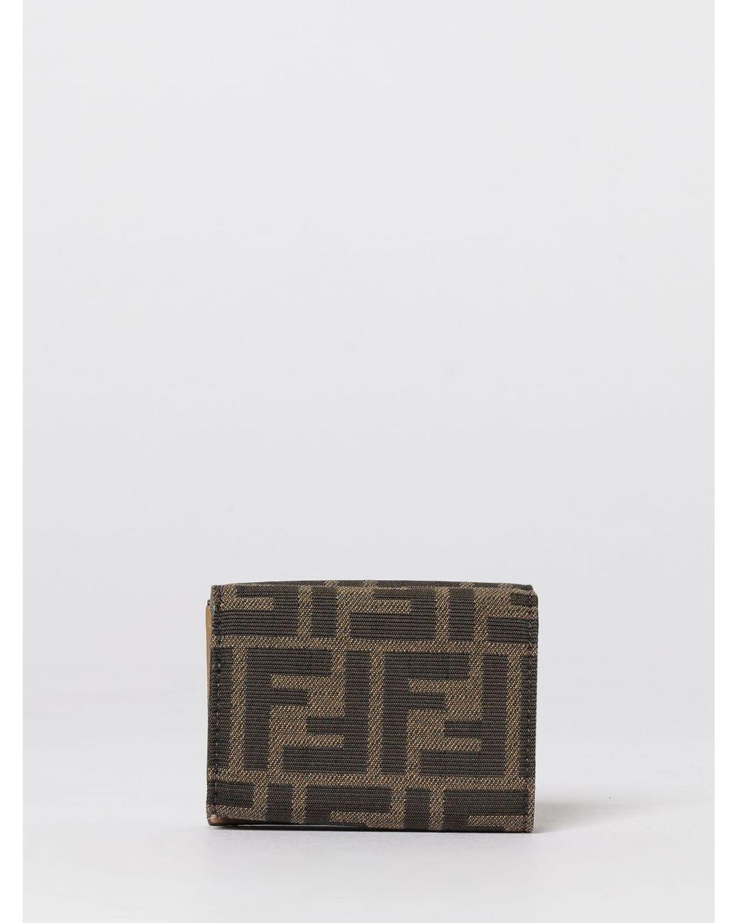 Fendi Gray Micro Trifold Baguette Wallet