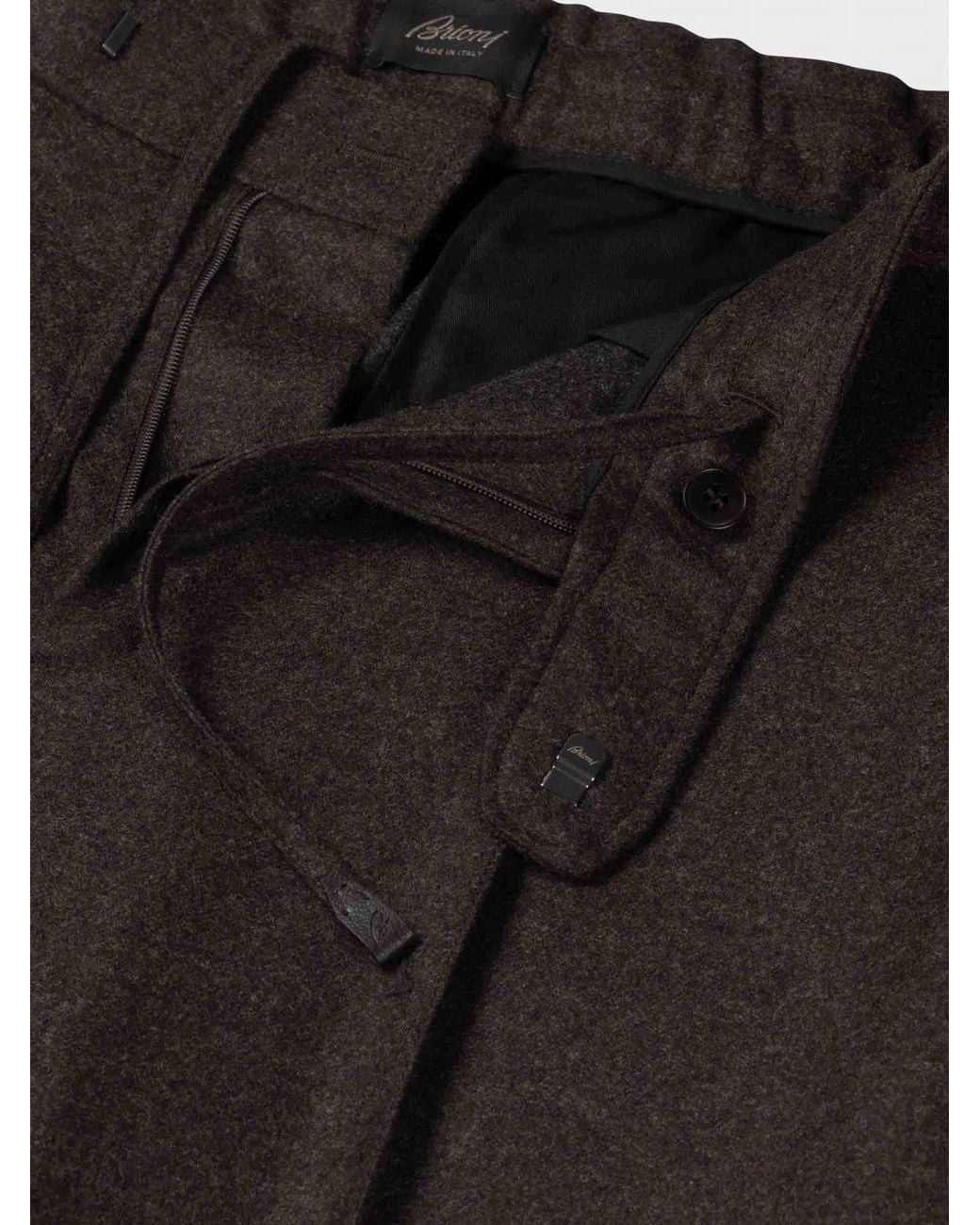 Brioni Brown Slim-Fit Tailored Gabardine Trousers With Concealed Fastening for men