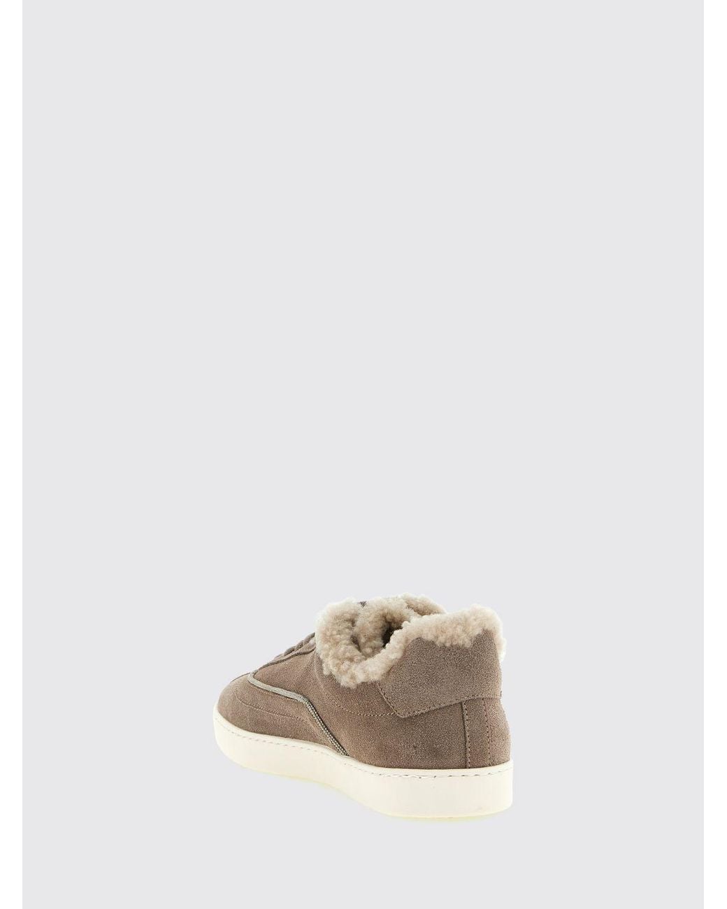 Fabiana Filippi Brown Diamond Detail Suede Sneakers