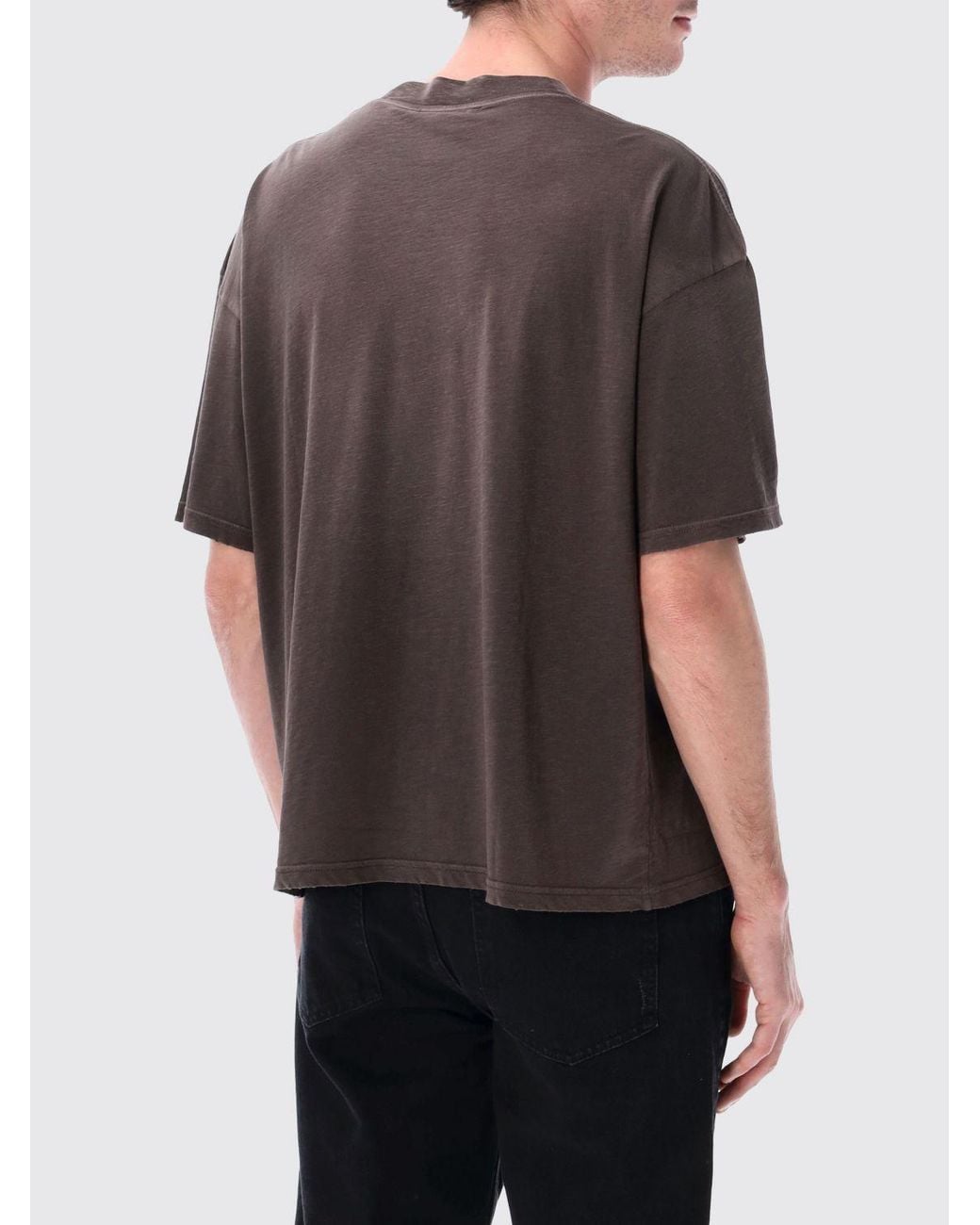 Represent Gray Cotton T-Shirt With Logo for men