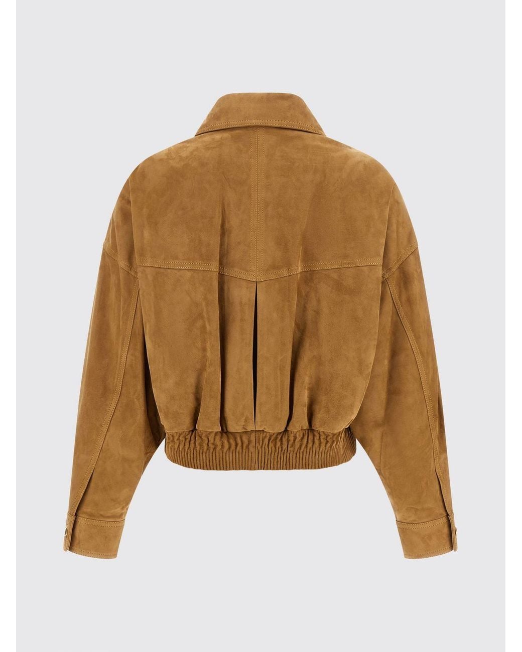 Versace Blue Suede Leather Shirt-Style Bomber Jacket With Classic Collar