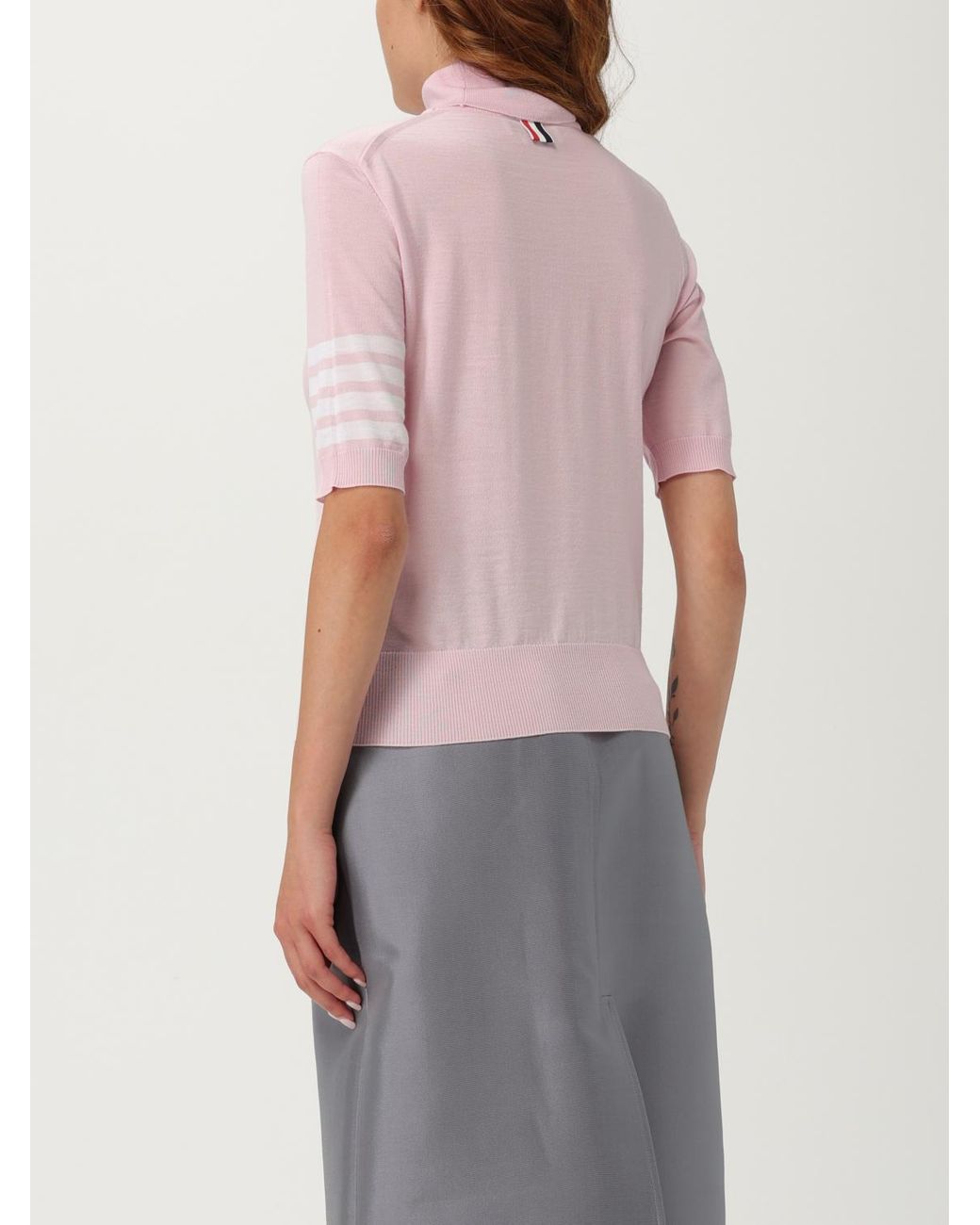 Thom Browne Pink Wollrollkragenpullover