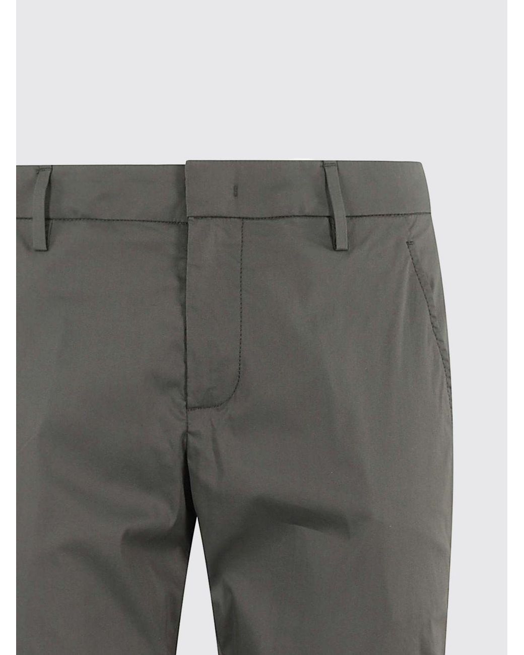 Dondup Gray Stretch Cotton Trousers for men