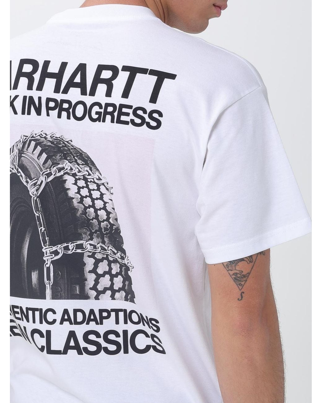 Carhartt White Printed Cotton T-Shirt for men