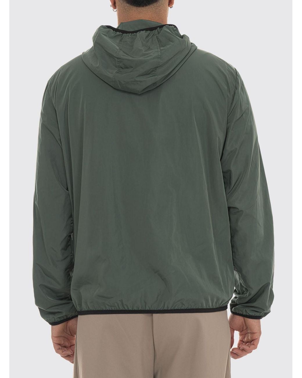 EA7 Green Technical Fabric Hooded Jacket for men