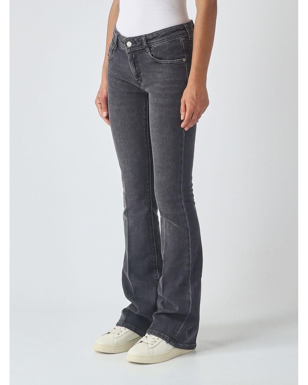 DIESEL Blue 1969 D-Ebbey High-Waisted Flared Cotton Denim Jeans