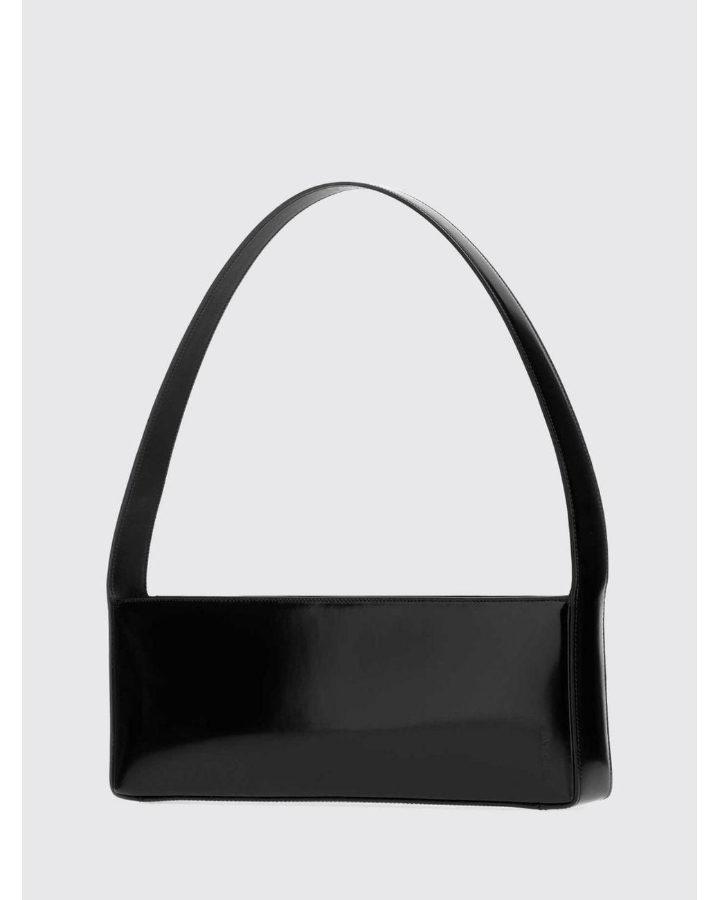 Jil Sander White Monolith East-West Calf Leather Shoulder Bag With Zip Closure