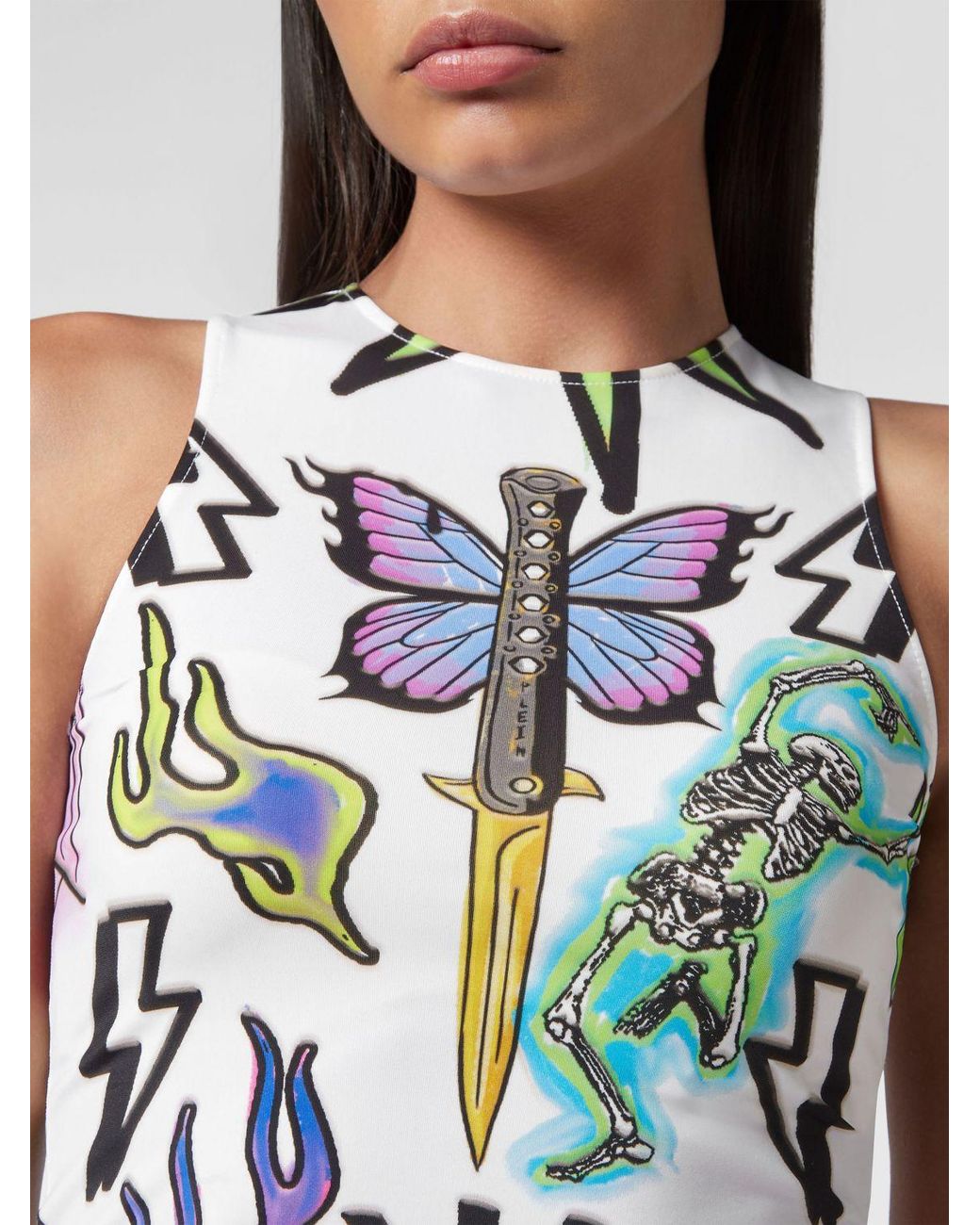 Philipp Plein White Cropped Top
