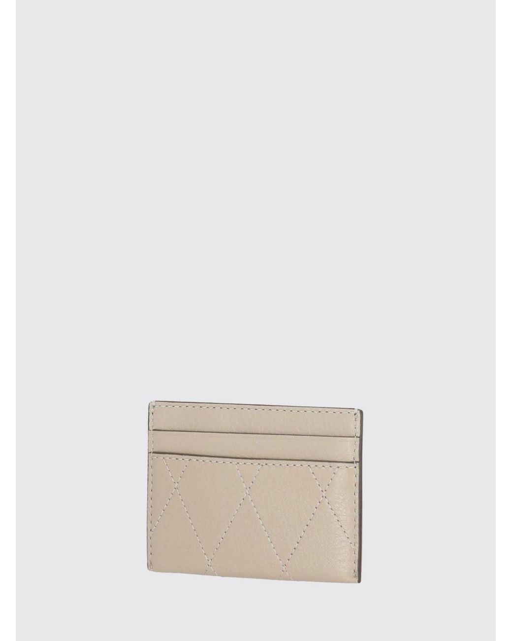 Tarjetero Plano De Piel Con Logo Double T Tory Burch de color Natural