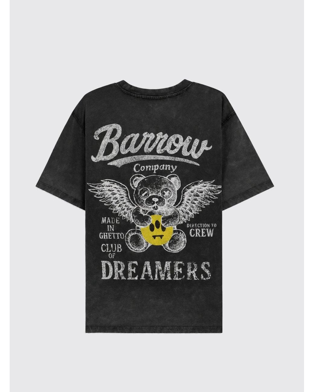 Barrow Black Graphic Print Cotton T-Shirt With Crew Neck for men