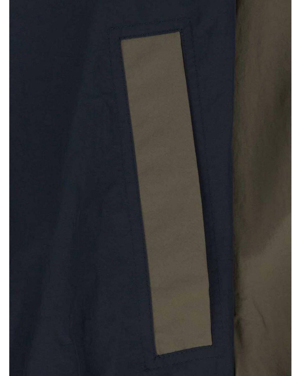 GIMAGUAS Blue Abstract Print Nylon Windbreaker Jacket With Turtleneck for men