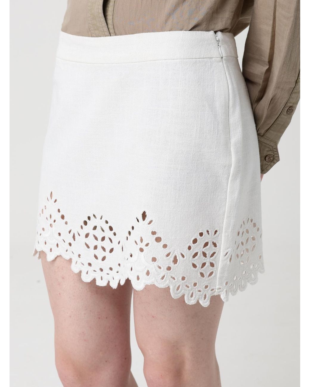 Isabel Marant White Cotton Mini Skirt