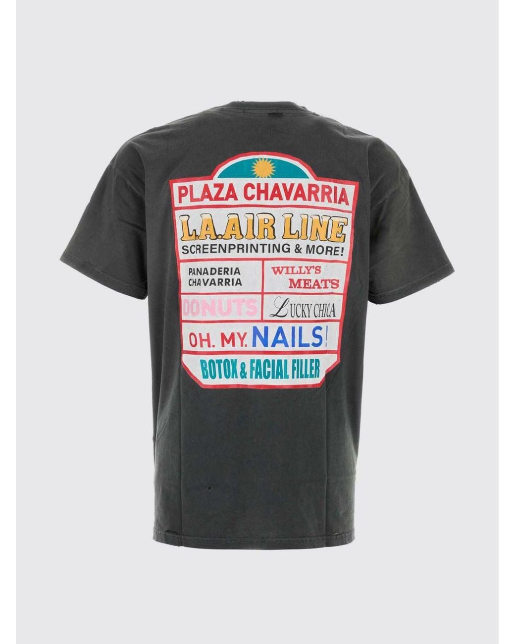 Willy Chavarria Gray Plaza Relaxed-Fit Cotton T-Shirt With Graphic Print for men