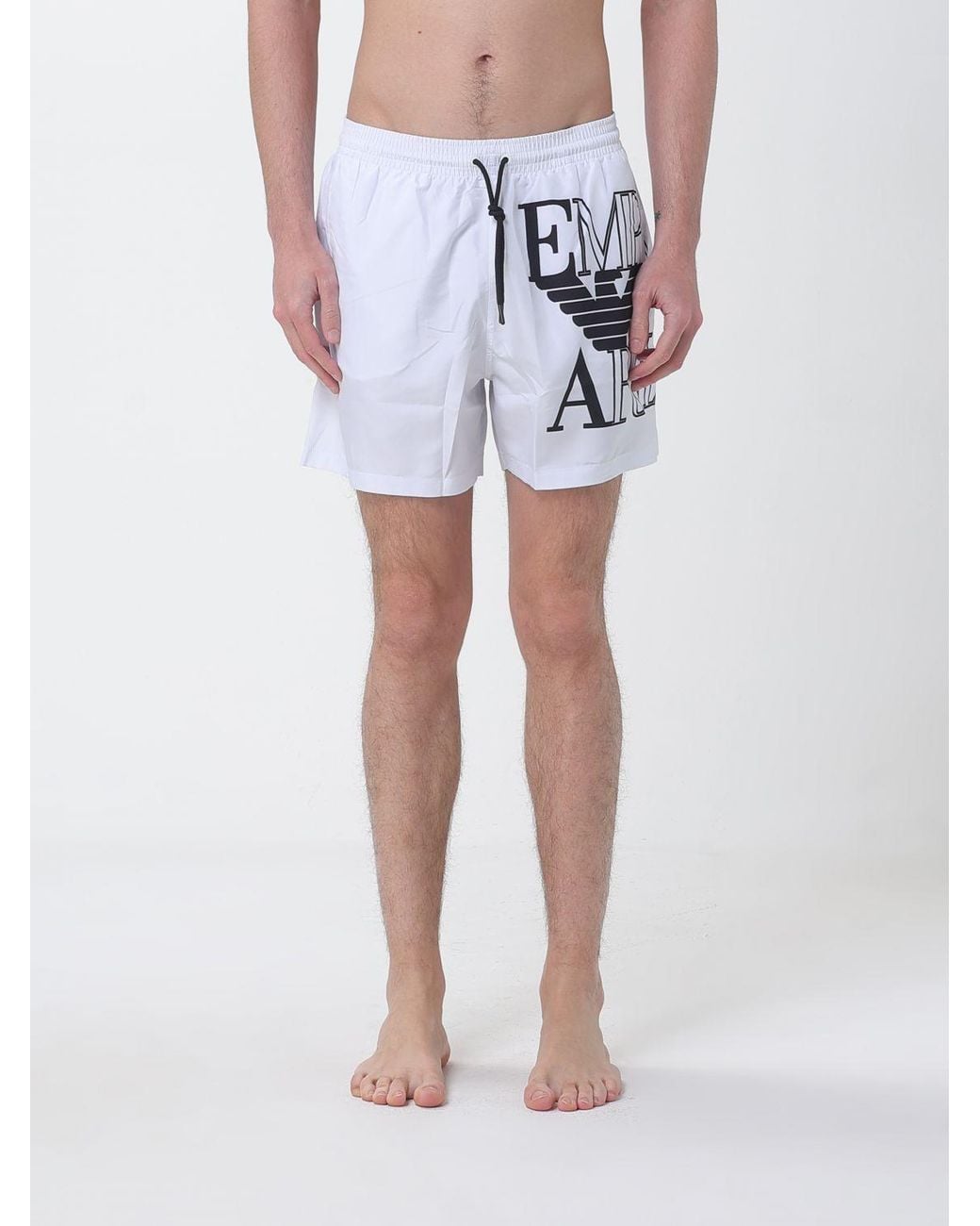 Emporio Armani Blue Boxer Swimsuit With Logo for men