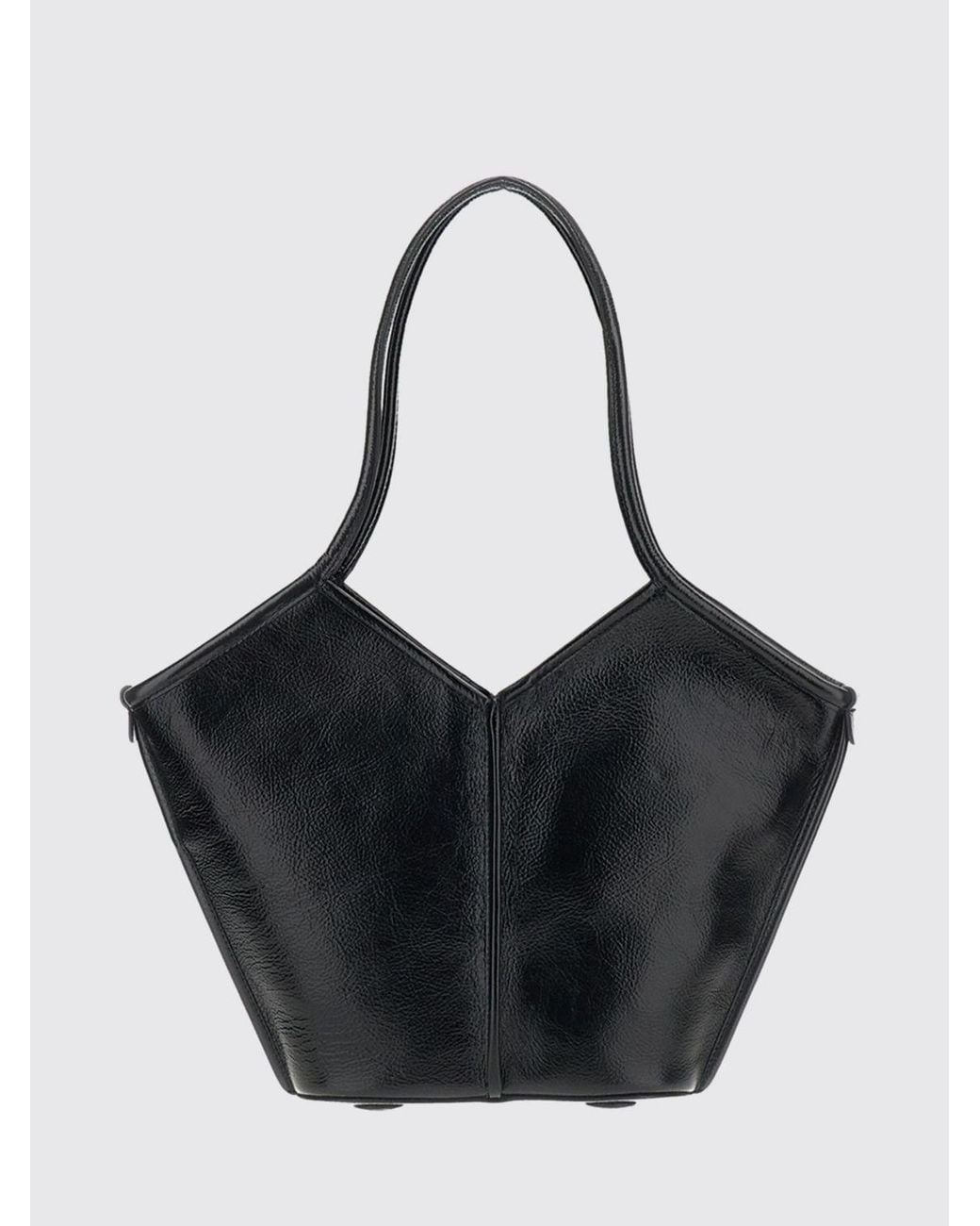 Hereu Black Calella Smooth Calfskin Tote Bag With Removable Pouch