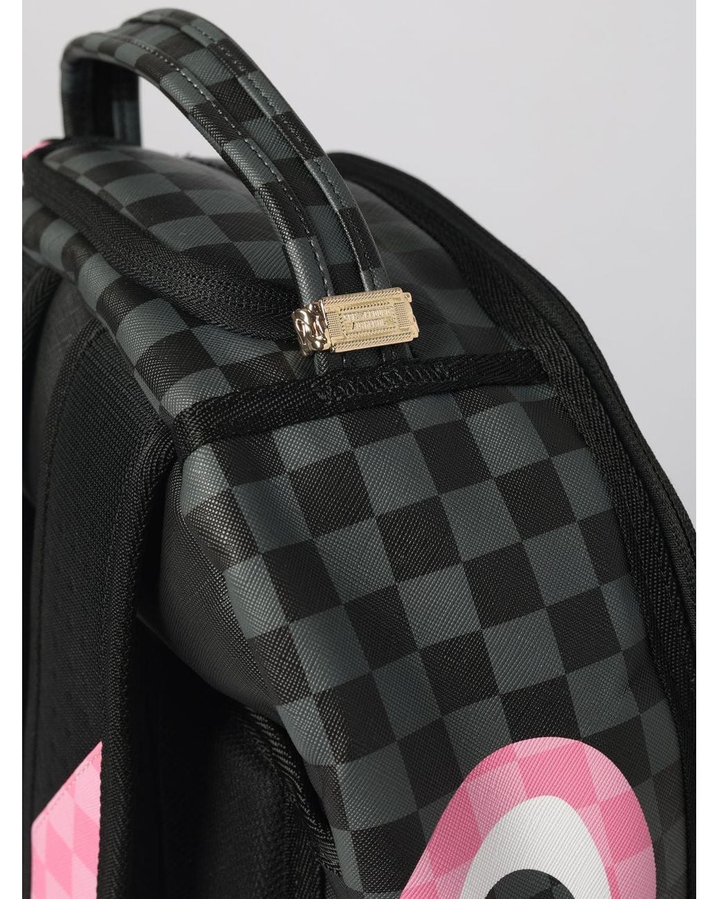 Sprayground Gray Panther On The Run Check Print Backpack for men