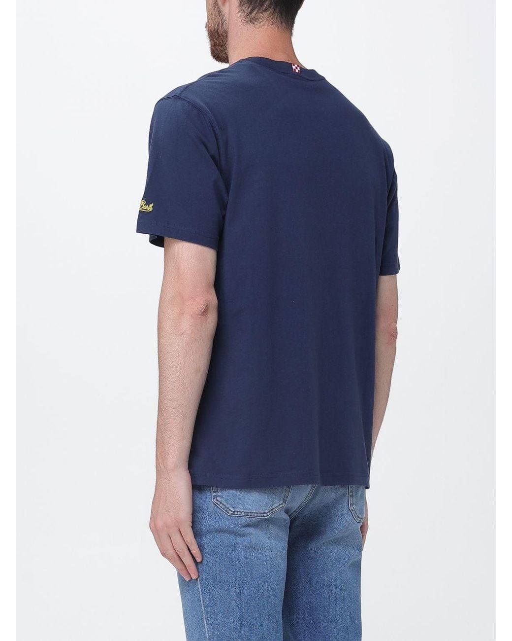 Mc2 Saint Barth Blue Cotton Crew Neck T-Shirt for men