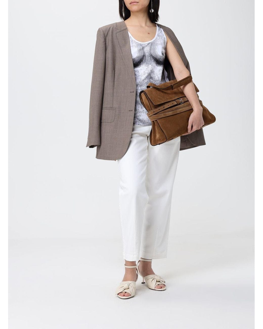 Moschino Couture Brown Tie Me Suede Bag