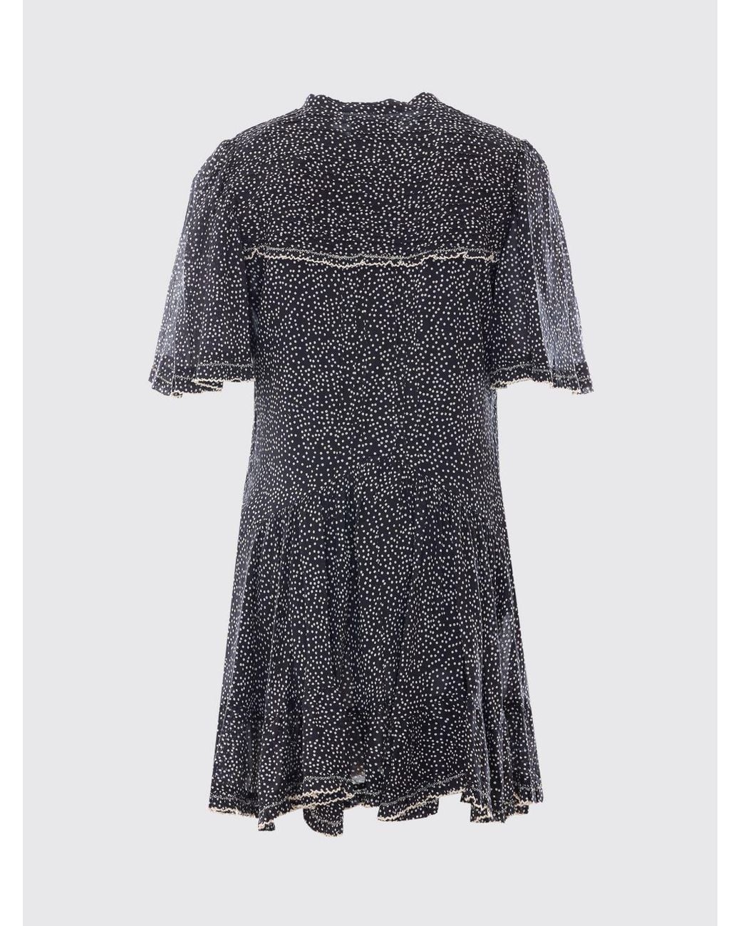 Isabel Marant Blue Daynia Polka-Dot Cotton Chemisier Mini Dress