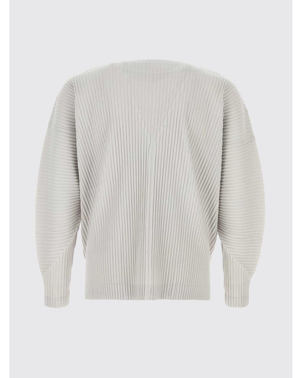 Homme Plissé Issey Miyake Gray Homme Plissé Issey Miyake Pleated V-Neck Buttoned Cardigan for men