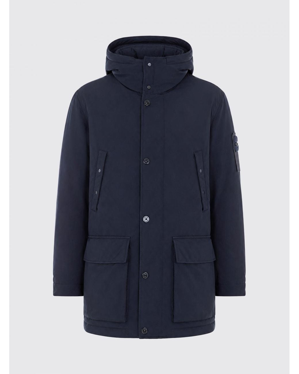 Stone Island Blue Ghost Waterproof Technical Fabric Parka With Hood for men