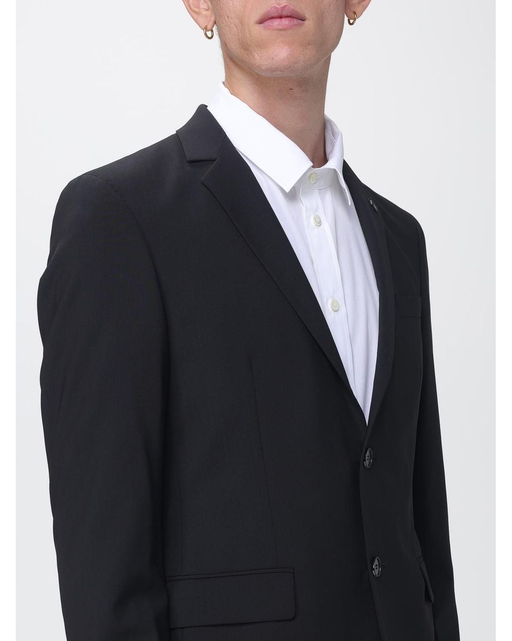 Karl Lagerfeld Blue Single-Breasted Virgin Wool Blazer With Classic Lapels for men