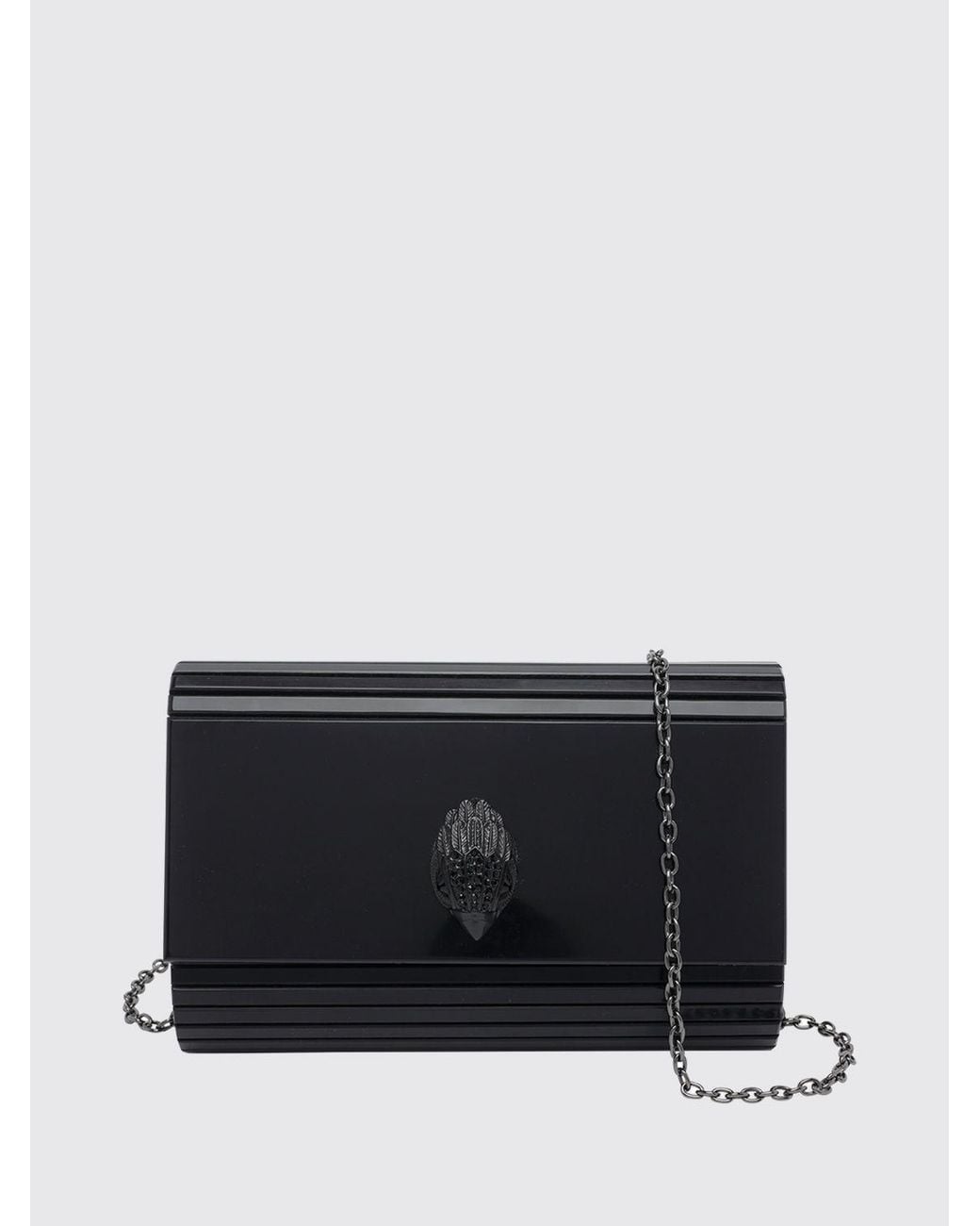 Kurt Geiger Black Party Eagle Rigid Acrylic Clutch With Removable Strap