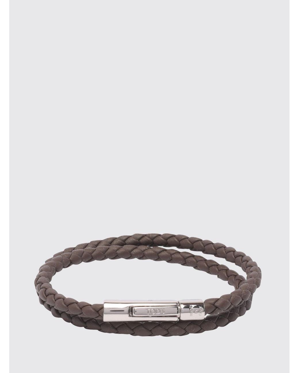 Tod's Multicolor Mycolors Braided Calfskin Bracelet With Engraved Logo for men