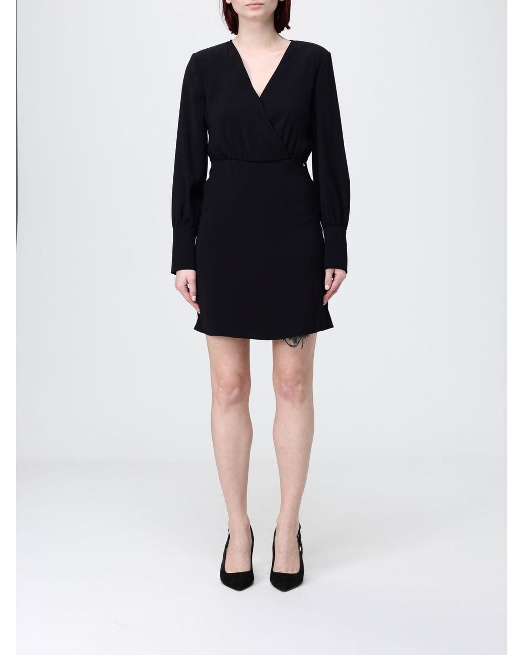 ARMANI EXCHANGE Black Crêpe Mini Dress