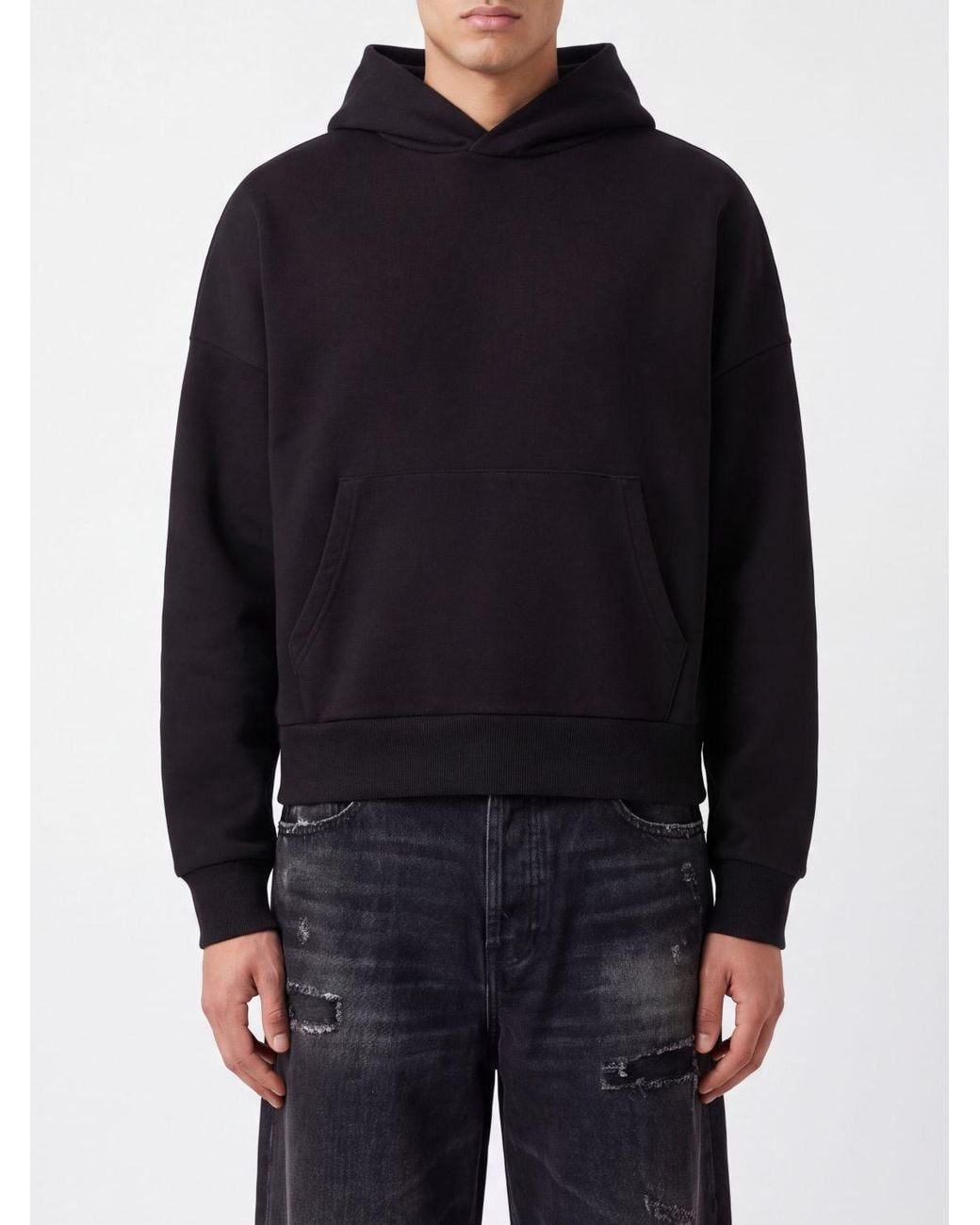 Entire studios Blue Cotton Hoodie With Kangaroo Pocket for men