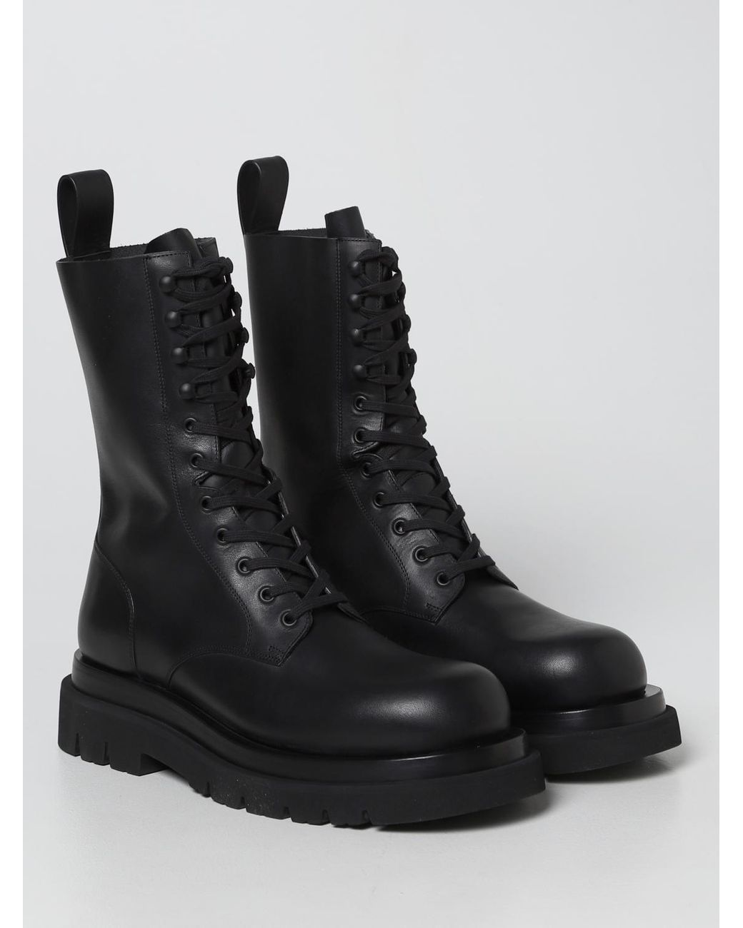 Bottega Veneta Black Lug Lace-Up Boot for men