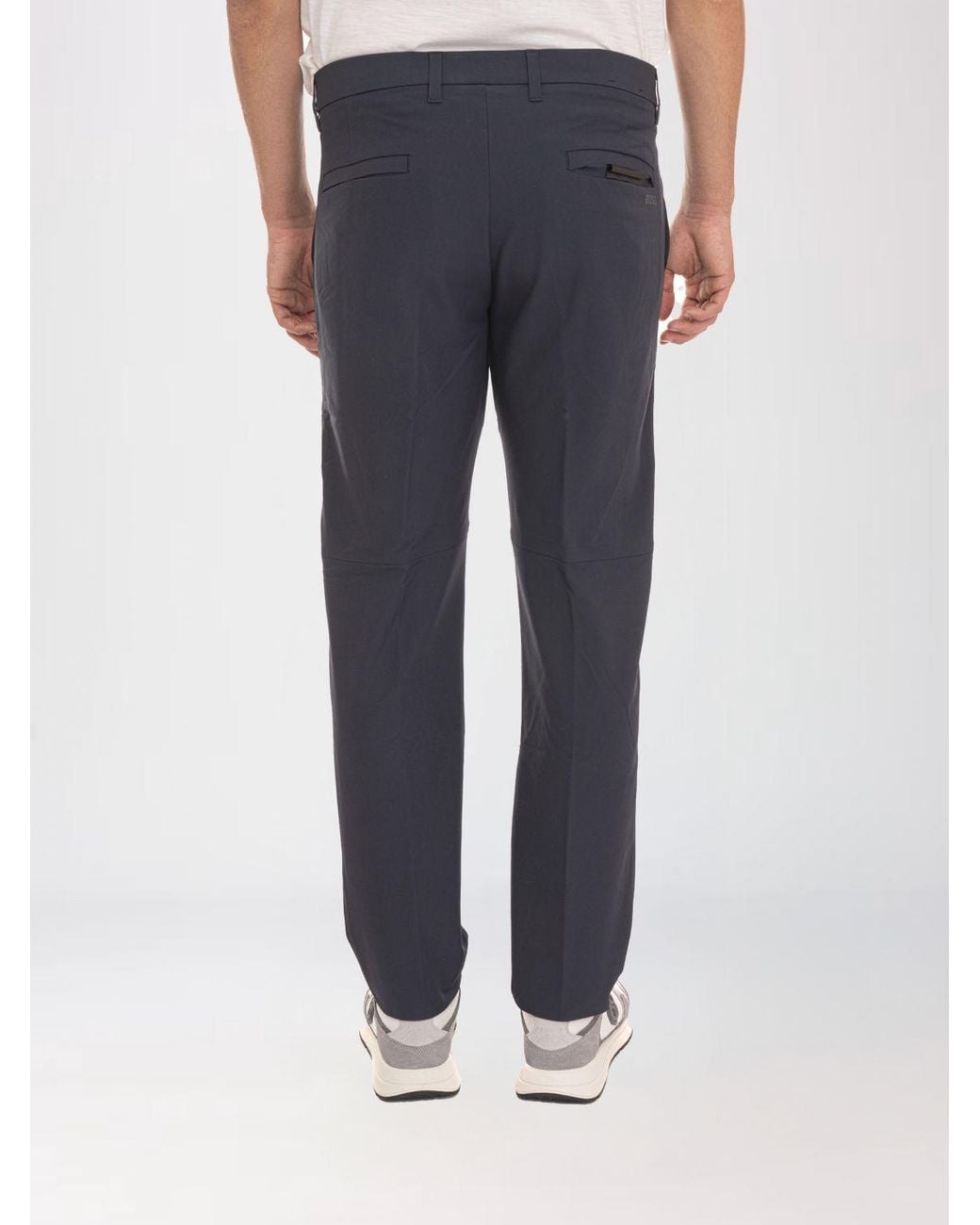 Boss Blue Water-Repellent Slim Fit Stretch Technical Fabric Trousers for men