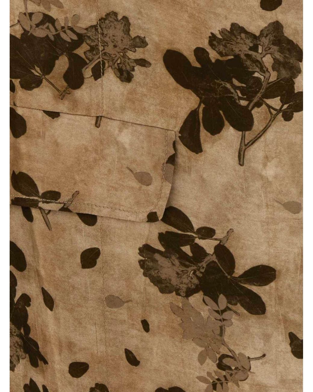 Uma Wang Brown Floral Print Viscose And Cupro Robe Jacket