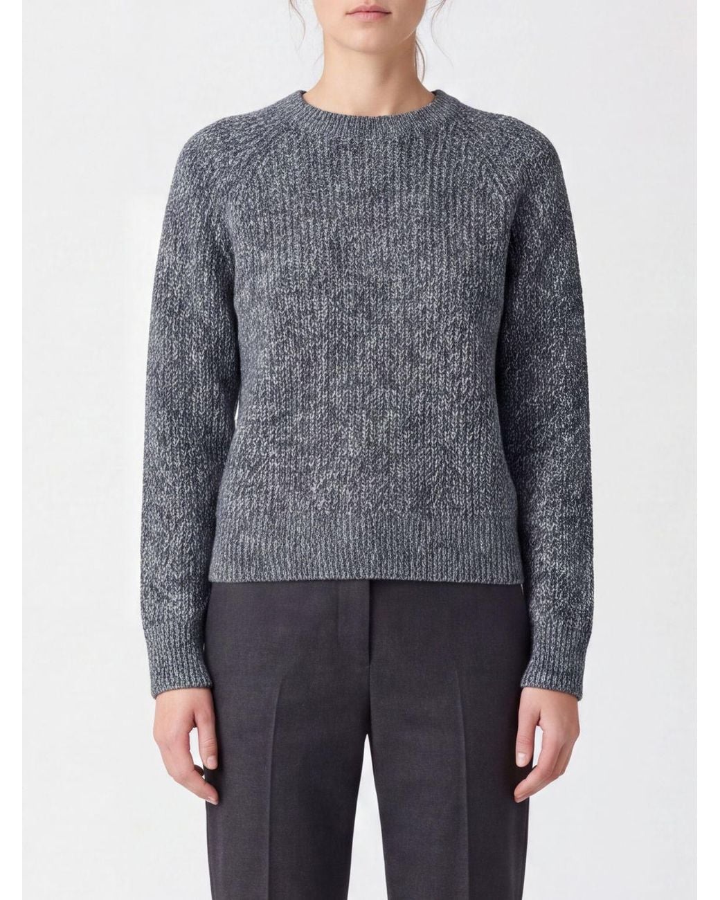 Aspesi Blue Langärmliger Pullover Aus Reiner Wolle Mit Rundhalsausschnitt