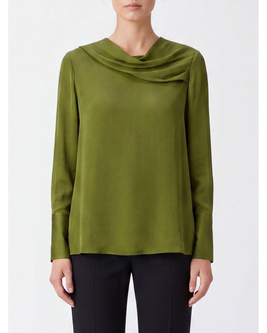 Tom Ford Green Regular Fit Long-Sleeved Blouse