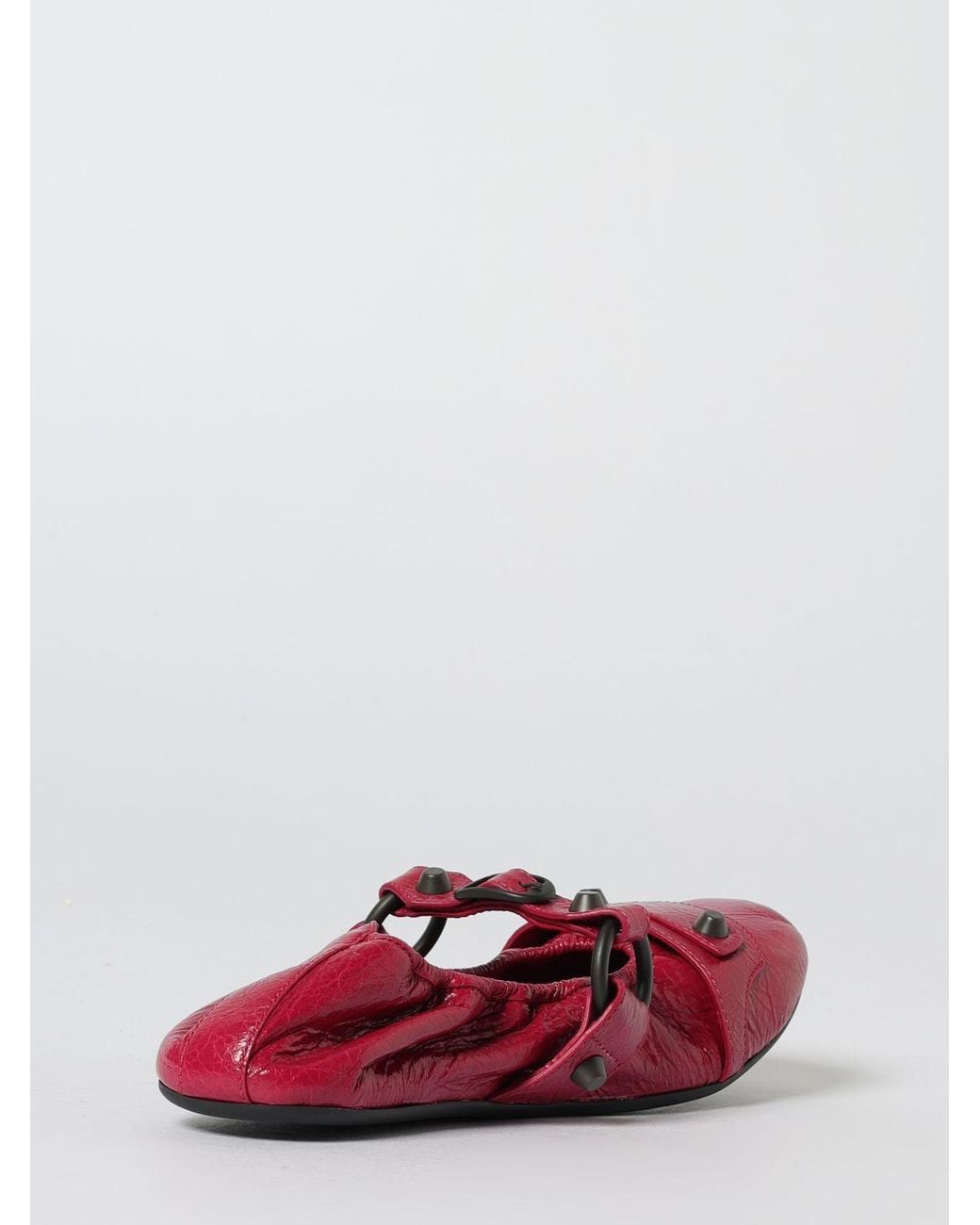 Balenciaga Red City Arena Leather Ballerina