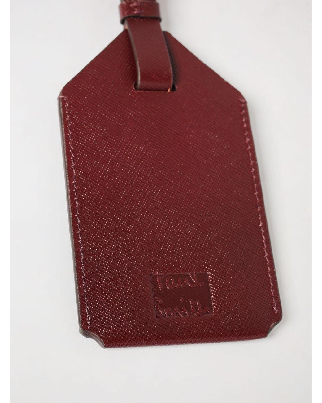 Paul Smith Purple Saffiano Calf Leather Keyring With Address Tag for men