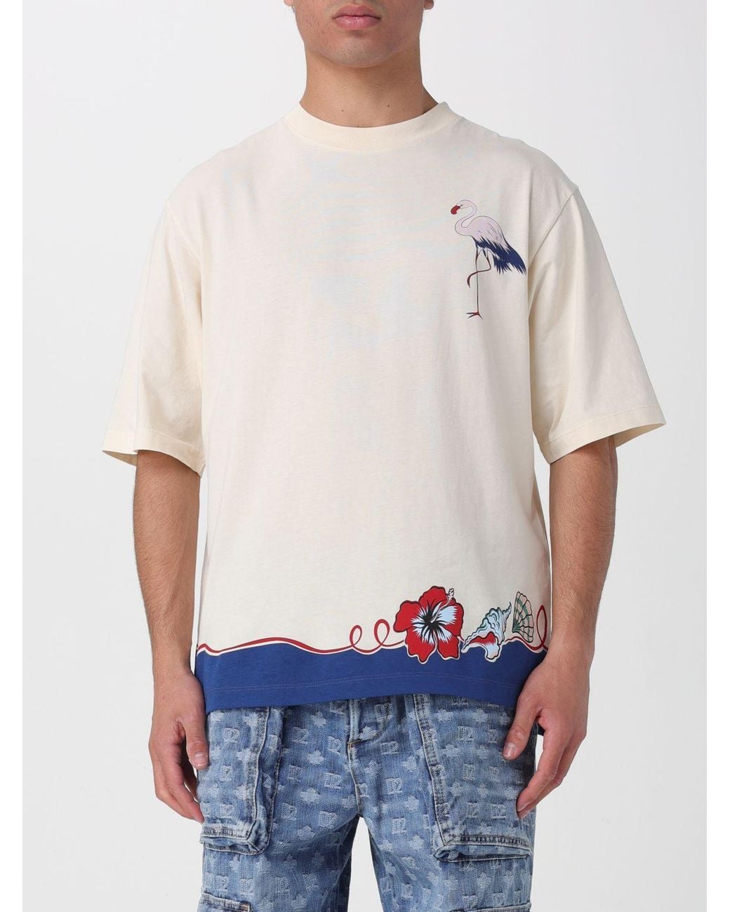 DSquared² White Printed Crew Neck T-Shirt for men